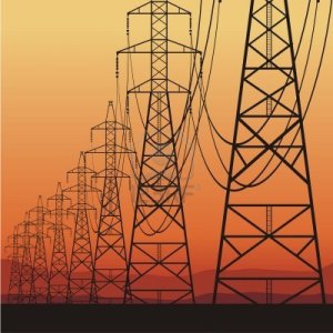 12120722-electric-power-lines-and-sunrise-vector-illustration